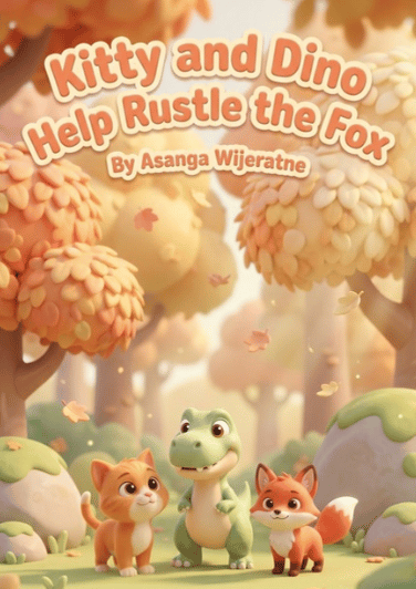 Kitty and Dino Help Rustle the Fox – children’s picture book cover