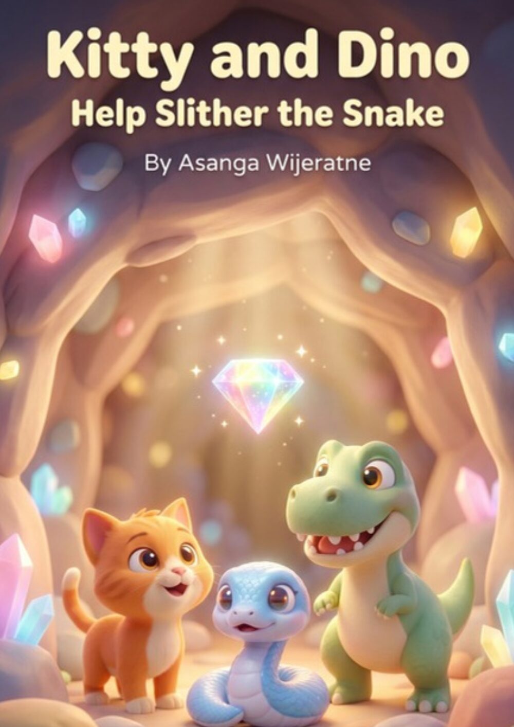 Kitty and Dino Help Slither the Snake – children’s picture book cover