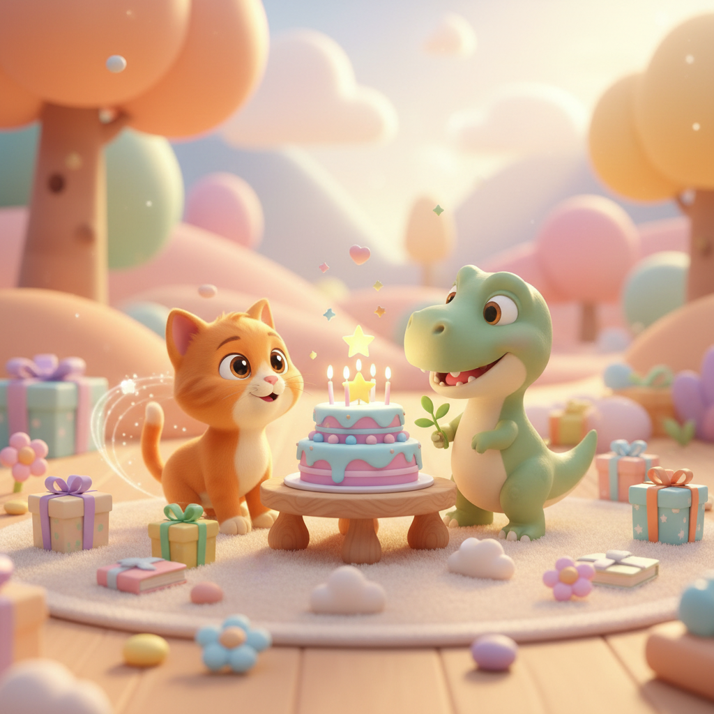 kitty dino birthday books
