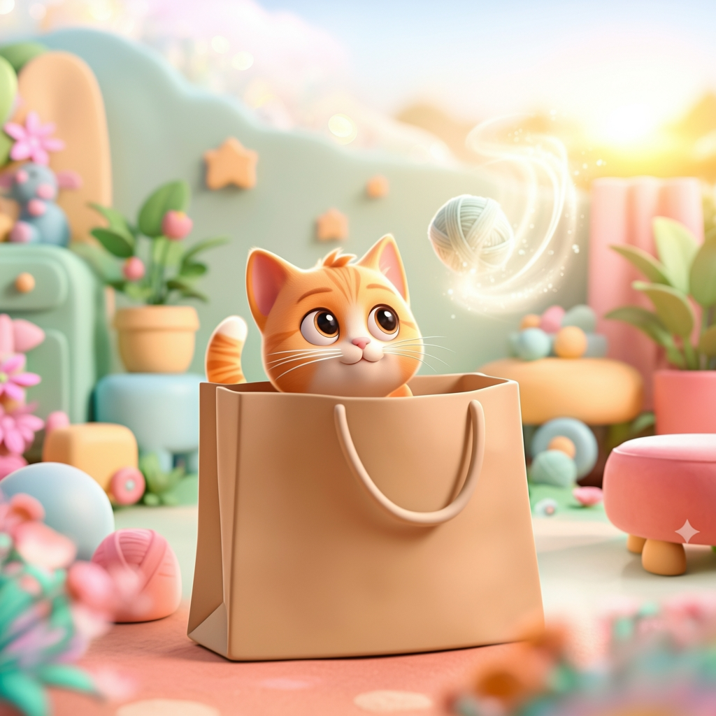 post1 kitty paper bag