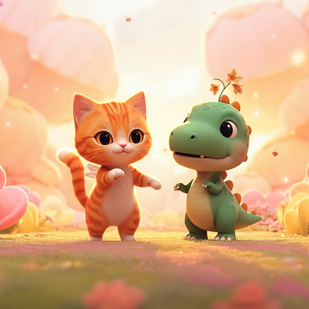 post2 kitty dino friendship
