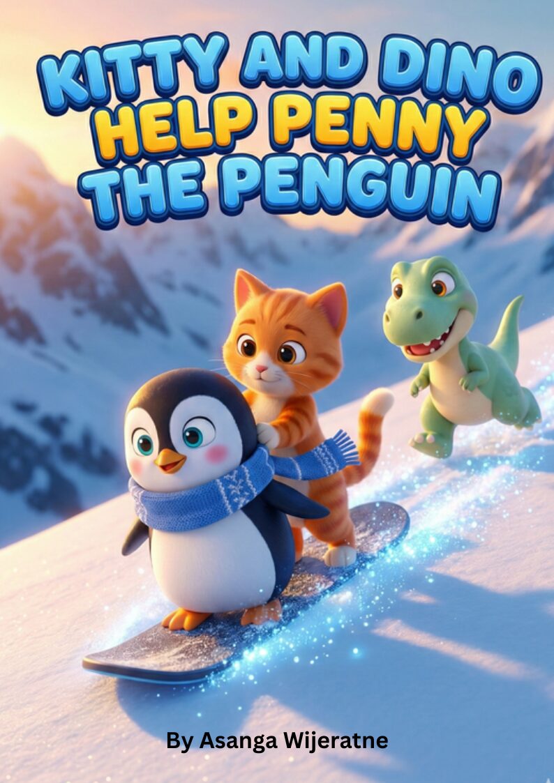 Kitty and Dino Help Penny the Penguin – children's picture book cover