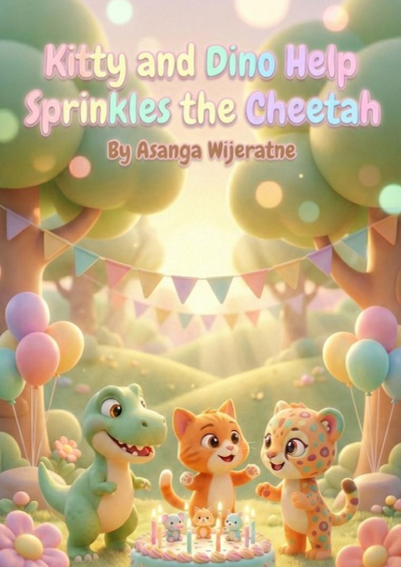 Kitty and Dino Help Sprinkles the Cheetah – children’s picture book cover