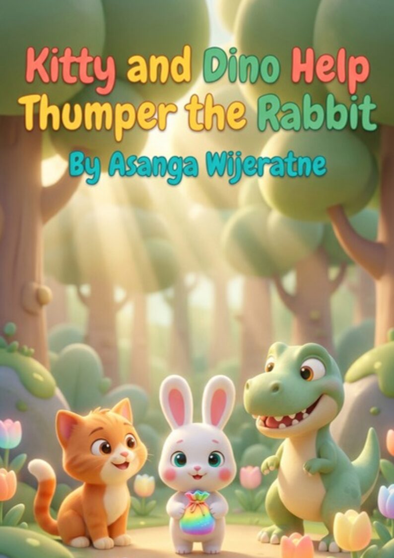 Kitty and Dino Help Thumper the Rabbit – children's picture book cover