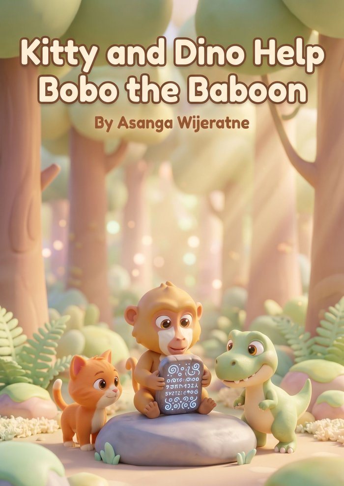 Kitty and Dino Help Bobo the Baboon - children's picture book cover
